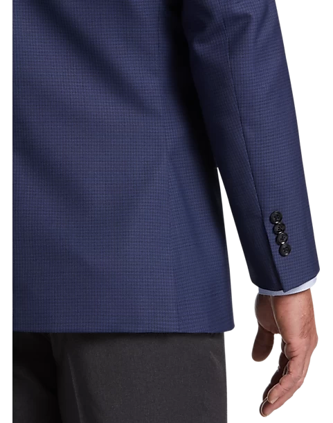 Calvin Klein Slim Fit Wool Sport Coat, Blue Mini Houndstooth 4 Calvin Klein Slim Fit Wool Sport Coat, Blue Mini Houndstooth - Image 2