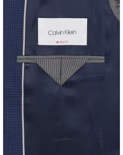 Calvin Klein Slim Fit Wool Sport Coat, Blue Mini Houndstooth 7 Calvin Klein Slim Fit Wool Sport Coat, Blue Mini Houndstooth -Men Clothing Shop MW40 15JA 14 CALVIN KLEIN BLUE ALT2