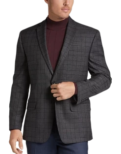 Michael Strahan Classic Fit Sport Coat, Wine Plaid