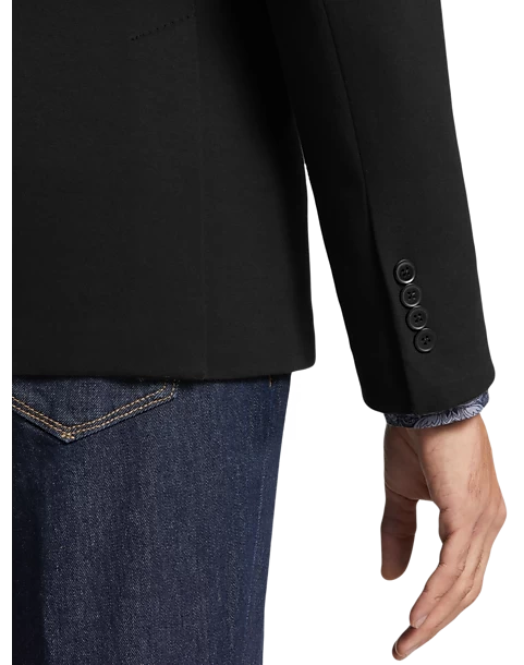 Michael Strahan Classic Fit Knit Sport Coat, Black Solid 4 Michael Strahan Classic Fit Knit Sport Coat, Black Solid - Image 2