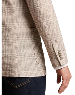 Joseph Abboud Slim Fit Notch Lapel Knit Sport Coat, Blue Plaid -Men Clothing Shop MW40 15N9 65 JOSEPH ABBOUD TAN PLAID ALT1 1