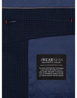 Awearness Kenneth Cole AWEAR-TECH Slim Fit Sport Coat, Navy Check -Men Clothing Shop MW40 15NH 94 AWEARNESS KENNETH COLE NAVY CHECK ALT2
