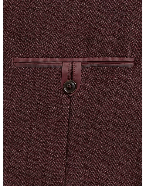 Calvin Klein X-Fit Slim Fit Sport Coat, Burgundy Herringbone 5 Calvin Klein X-Fit Slim Fit Sport Coat, Burgundy Herringbone - Image 3