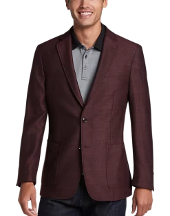 Calvin Klein X-Fit Slim Fit Sport Coat, Burgundy Herringbone