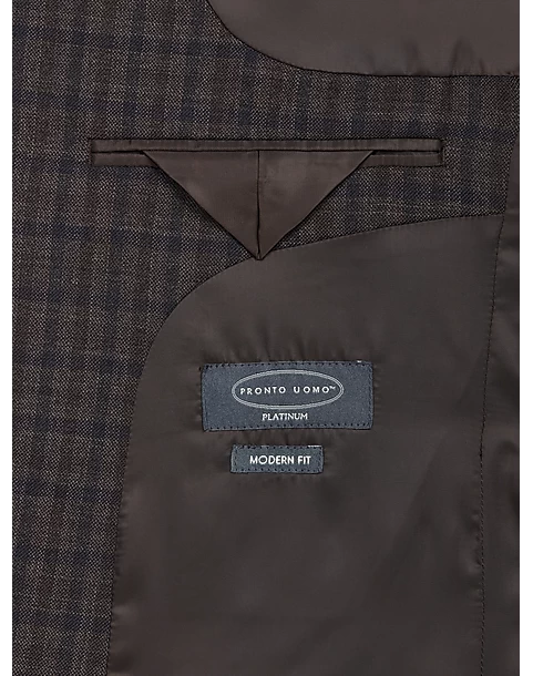 Pronto Uomo Platinum Modern Fit Sport Coat, Brown Check 5 Pronto Uomo Platinum Modern Fit Sport Coat, Brown Check - Image 3