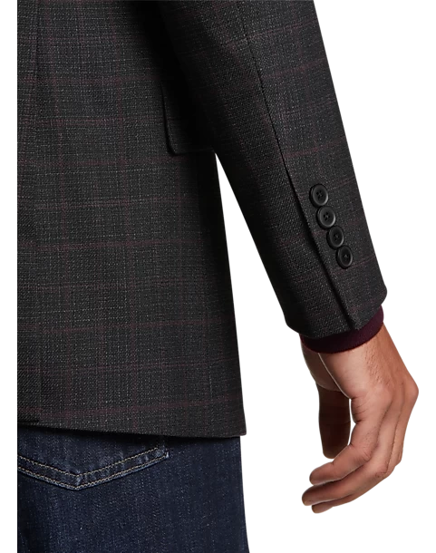 Awearness Kenneth Cole Modern Fit Sport Coat, Black Plaid 4 Awearness Kenneth Cole Modern Fit Sport Coat, Black Plaid - Image 2