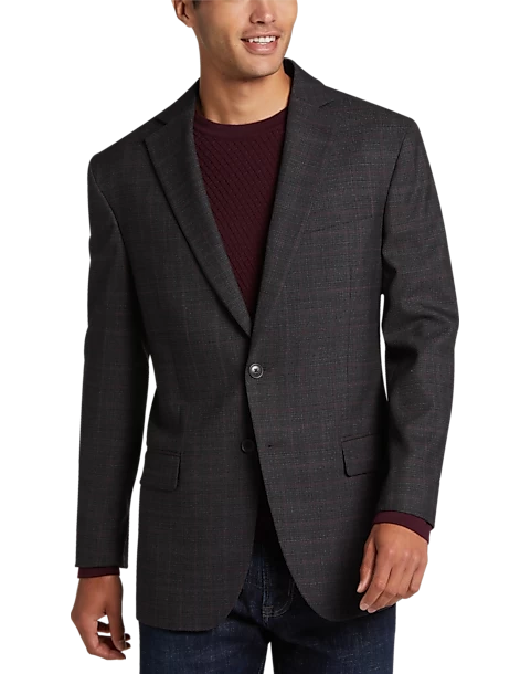 Awearness Kenneth Cole Modern Fit Sport Coat, Black Plaid 3 Awearness Kenneth Cole Modern Fit Sport Coat, Black Plaid