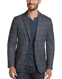 Michael Strahan Modern Fit Sport Coat, Gray Plaid