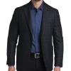 Joseph Abboud Slim Fit Sport Coat, Charcoal Windowpane Plaid -Men Clothing Shop MW40 165W 66 JOSEPH ABBOUD CHARCOAL WINDOWPANE MAIN