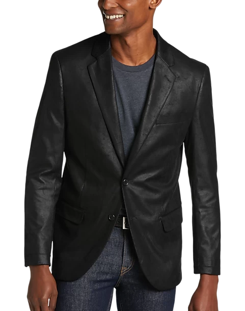 Daniel Hechter Modern Fit Vegan Leather Sport Coat, Brown 3 Daniel Hechter Modern Fit Vegan Leather Sport Coat, Brown