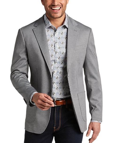 JOE Joseph Abboud Slim Fit Notch Lapel Sport Coat, Gray Tic 3 JOE Joseph Abboud Slim Fit Notch Lapel Sport Coat, Gray Tic