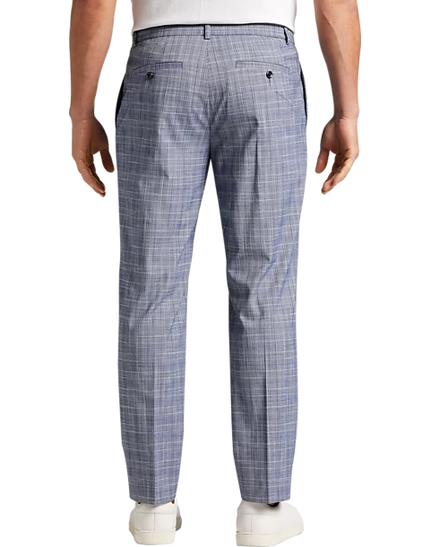 Michael Strahan Modern Fit Pants, Navy Plaid 4 Michael Strahan Modern Fit Pants, Navy Plaid - Image 2