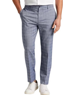Michael Strahan Modern Fit Pants, Navy Plaid