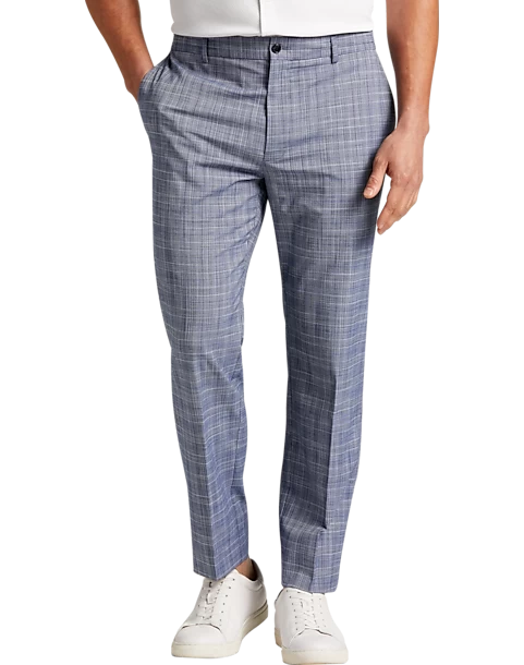 Michael Strahan Modern Fit Pants, Navy Plaid 3 Michael Strahan Modern Fit Pants, Navy Plaid