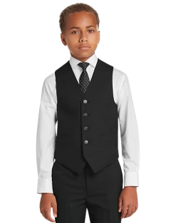 Joseph Abboud Boys Suit Separates Vest, Black & Burgundy