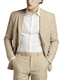 JOE Joseph Abboud Linen Slim Fit Suit Separates Coat, Tan -Men Clothing Shop MW40 3RTA 23 JOE JOSEPH ABBOUD TAN CHAMBRAY ALT8