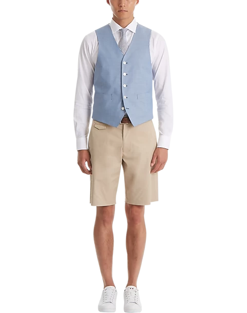 Lauren By Ralph Lauren Classic Fit Suit Separates Vest, Light Blue Chambray - Image 2