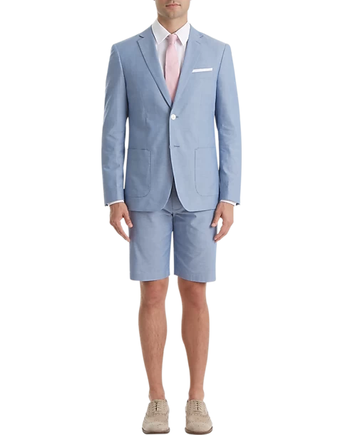 Lauren By Ralph Lauren Classic Fit Suit Separates Short, Light Blue Chambray