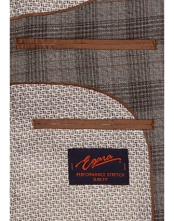 Egara Skinny Fit Suit Separates Coat, Taupe Plaid -Men Clothing Shop MW40 3VNR 69 EGARA ORANGE TAUPE PLAID ALT3