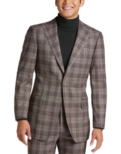 Egara Skinny Fit Suit Separates Coat, Taupe Plaid