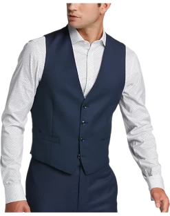 Calvin Klein X-Fit Slim Fit Suit Separates Vest, Blue Tic