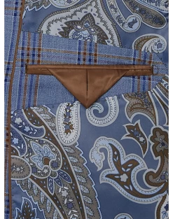 Tayion Classic Fit Suit Separates Coat, Navy & Rust Plaid -Men Clothing Shop MW40 3W8P 61 TAYION NAVY RUST PLAID ALT2