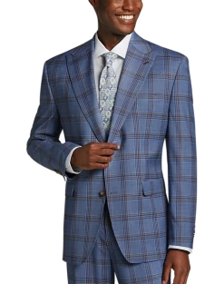 Tayion Classic Fit Suit Separates Coat, Navy & Rust Plaid