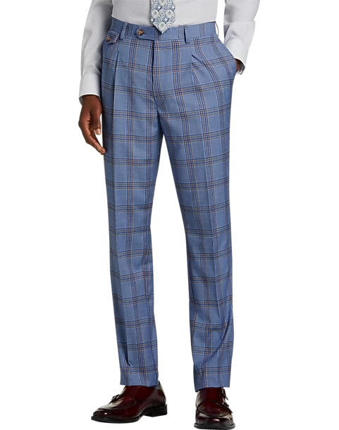 Tayion Classic Fit Suit Separates Pants, Navy & Rust Plaid 3 Tayion Classic Fit Suit Separates Pants, Navy & Rust Plaid