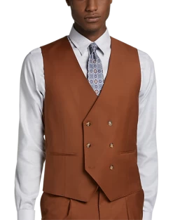 Tayion Classic Fit Suit Separates Double Breasted Vest, Rust