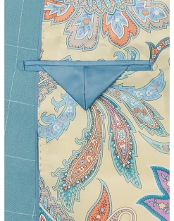 Tayion Classic Fit Suit Separates Coat, Light Blue & Cream Windowpane -Men Clothing Shop MW40 3W94 67 TAYION LT BLUE CREAM WINDOWPANE ALT2