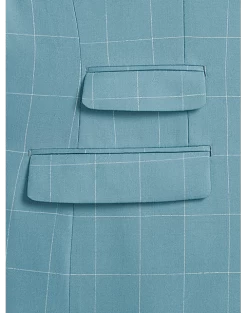 Tayion Classic Fit Suit Separates Coat, Light Blue & Cream Windowpane -Men Clothing Shop MW40 3W94 67 TAYION LT BLUE CREAM WINDOWPANE ALT3