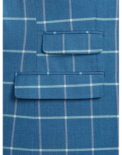 Tayion Classic Fit Suit Separates Coat, Blue & Cream Windowpane -Men Clothing Shop MW40 3W98 67 TAYION BLUE CREAM WINDOWPANE ALT3