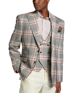 Tayion Classic Fit Suit Separates Coat, White Plaid 11 Tayion Classic Fit Suit Separates Coat, White Plaid -Men Clothing Shop MW40 3W9P 62 TAYION BLACK WHITE PLAID ALT4