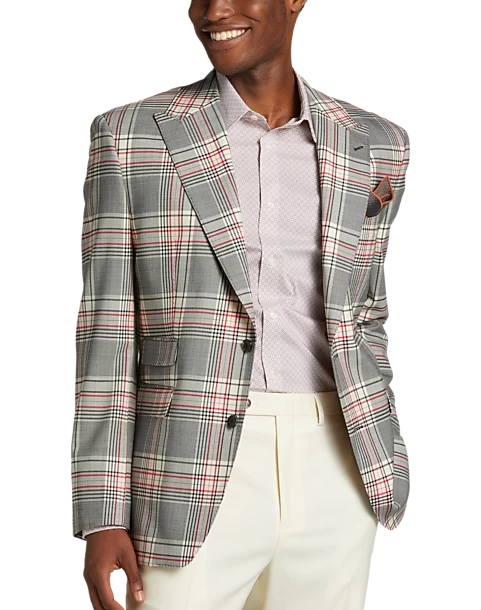 Tayion Classic Fit Suit Separates Coat, White Plaid 3 Tayion Classic Fit Suit Separates Coat, White Plaid