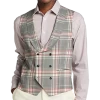 Tayion Classic Fit Suit Separates Double Breasted Vest, White Plaid -Men Clothing Shop MW40 3W9T 62 TAYION BLACK WHITE PLAID MAIN