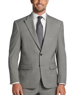 Michael Strahan Classic Fit Suit, Black & White Birdseye