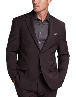 Awearness Kenneth Cole Modern Fit Suit, Burgundy Tic