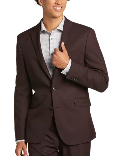 Wilke-Rodriguez Slim Fit Suit, Burgundy Tic