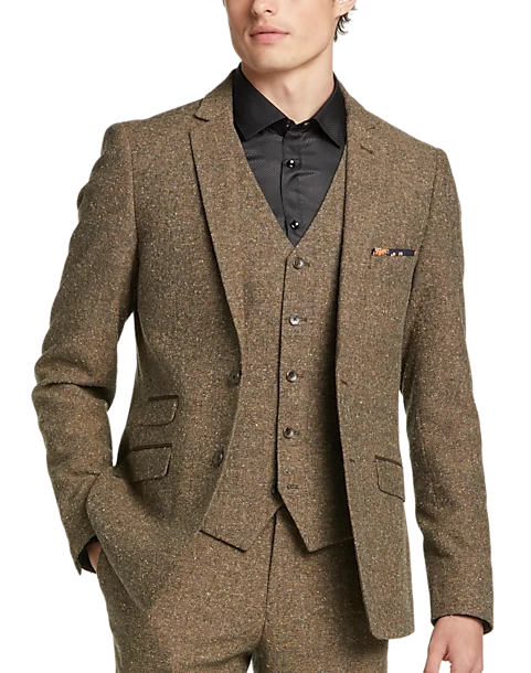Paisley & Gray Slim Fit Suit Separates Coat, Caramel Donegal 4 Paisley & Gray Slim Fit Suit Separates Coat, Caramel Donegal - Image 2
