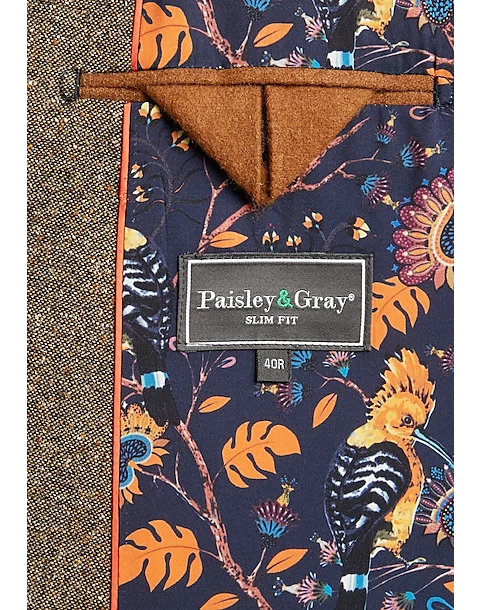 Paisley & Gray Slim Fit Suit Separates Coat, Caramel Donegal 6 Paisley & Gray Slim Fit Suit Separates Coat, Caramel Donegal - Image 4