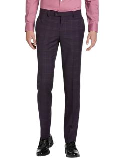 Egara Skinny Fit Suit Separates Pant, Plum Plaid