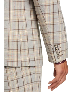 Paisley & Gray Slim Fit Suit Separates Coat, Brown Check -Men Clothing Shop MW40 3X34 64 PAISLEY GRAY BROWN CHECK ALT2