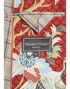 Paisley & Gray Slim Fit Suit Separates Coat, Brown Check -Men Clothing Shop MW40 3X34 64 PAISLEY GRAY BROWN CHECK ALT3