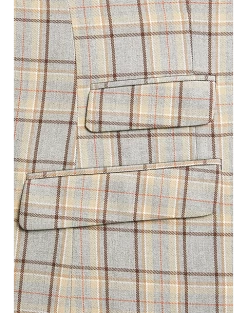 Paisley & Gray Slim Fit Suit Separates Coat, Brown Check -Men Clothing Shop MW40 3X34 64 PAISLEY GRAY BROWN CHECK ALT4