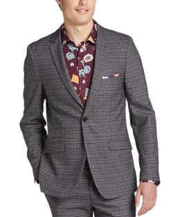 Paisley & Gray Slim Fit Suit Separates Coat, Red Check