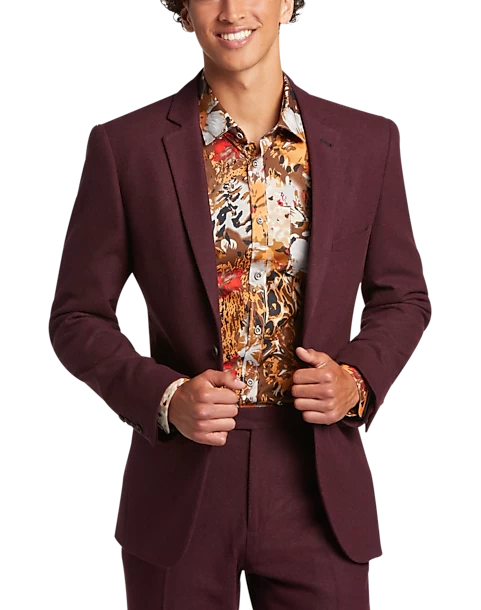 Paisley & Gray Slim Fit Suit Separates Coat, Deep Wine 3 Paisley & Gray Slim Fit Suit Separates Coat, Deep Wine