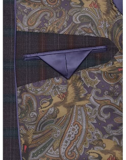 Tayion Classic Fit Suit Separates Coat, Burgundy Plaid -Men Clothing Shop MW40 3X65 60 TAYION BURGUNDY PLAID ALT2