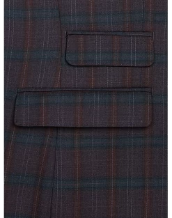 Tayion Classic Fit Suit Separates Coat, Burgundy Plaid -Men Clothing Shop MW40 3X65 60 TAYION BURGUNDY PLAID ALT3