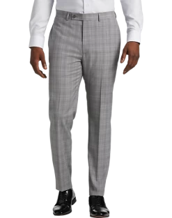 Calvin Klein Slim Fit Suit Separates Pre-Hemmed Pants, Gray Plaid