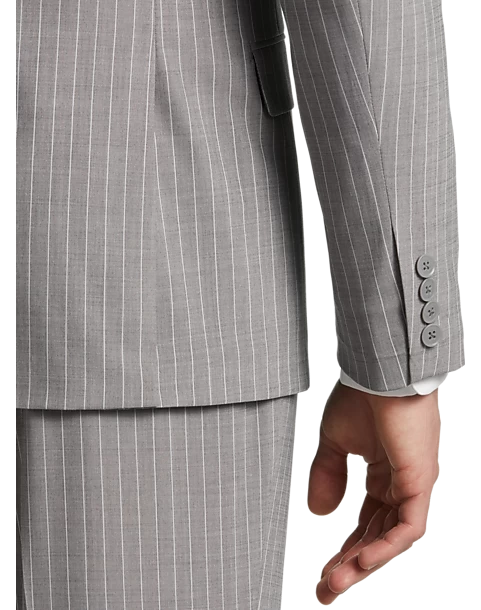 Michael Strahan Classic Fit Suit Gray Stripe 4 Michael Strahan Classic Fit Suit Gray Stripe - Image 2
